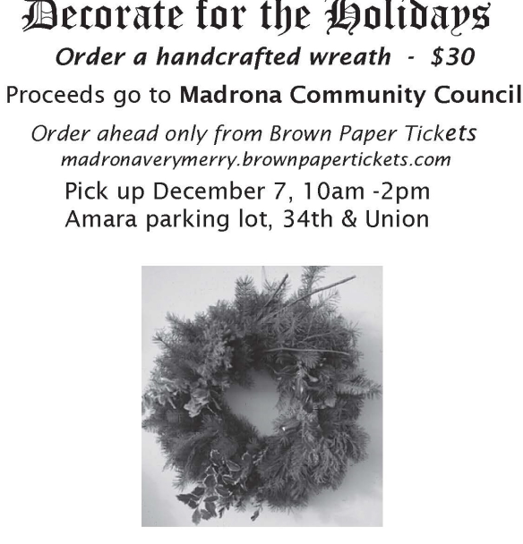 Madrona Community Wreath Sale